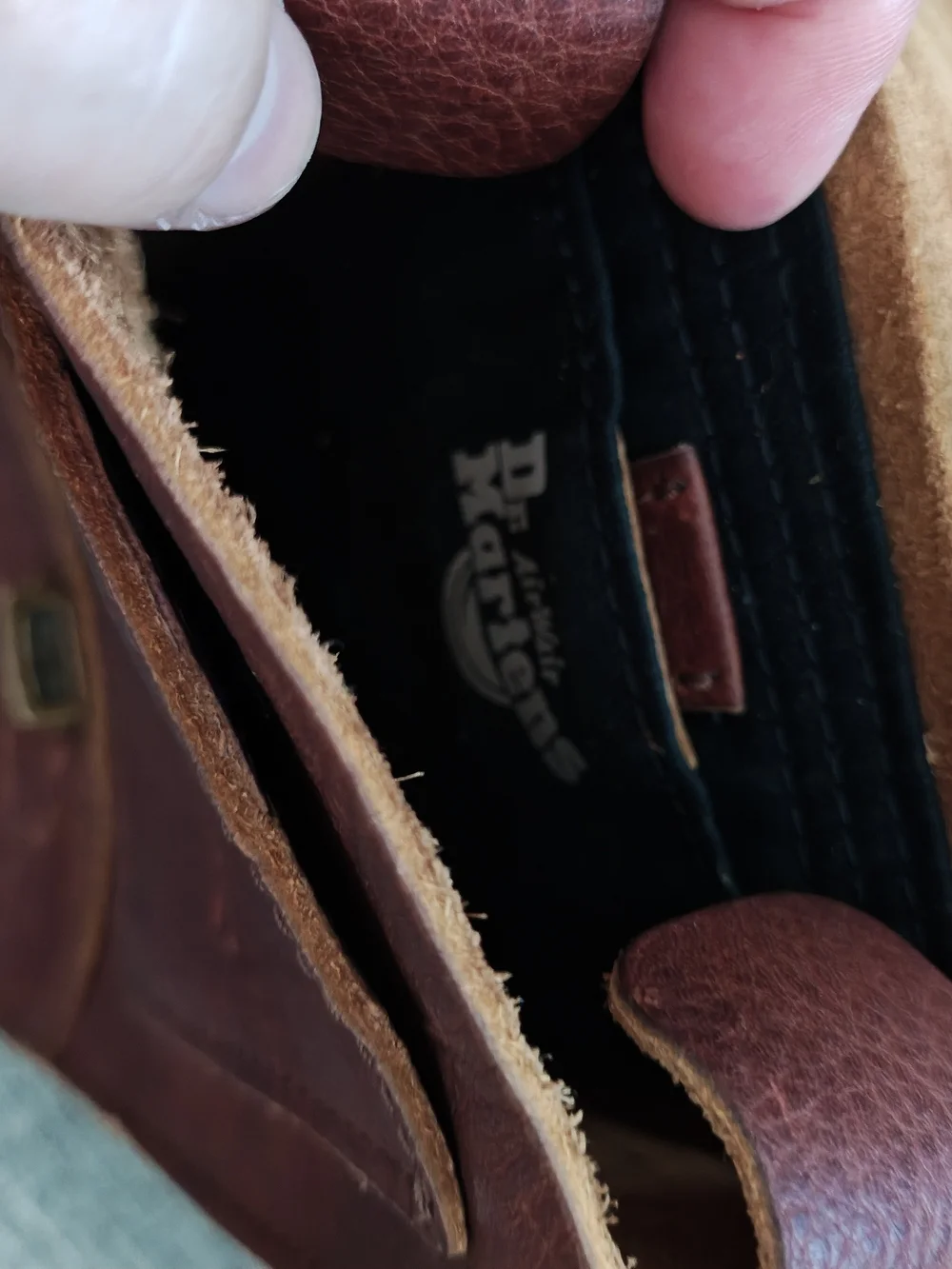 DR. MARTENS  Buckle-Front Brown Leather Crossbody Bag